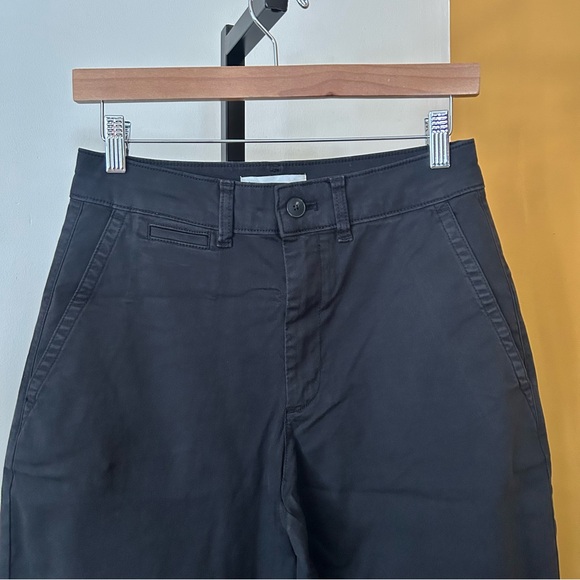 Everlane Organic Cotton Wide Leg Chino Pants Minimalist Casual Black NEW Size 0 - Picture 3 of 9